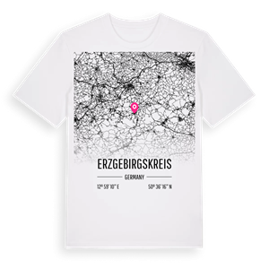 Erzgebirgskreis karta t-shirt – ekologisk bomull t-shirt från Pinshirt