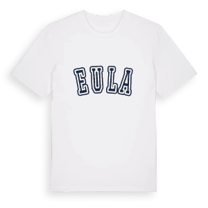 Eula college t-shirt – ekologisk bomull t-shirt från Pinshirt