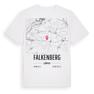 Falkenberg karta t-shirt – ekologisk bomull t-shirt från Pinshirt