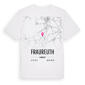 Fraureuth karta t-shirt – ekologisk bomull t-shirt från Pinshirt