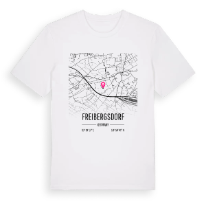 Freibergsdorf karta t-shirt – ekologisk bomull t-shirt från Pinshirt
