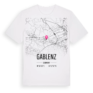Gablenz karta t-shirt – ekologisk bomull t-shirt från Pinshirt