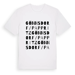 Gönnsdorf/Pappritz ordlek t-shirt – ekologisk bomull t-shirt från Pinshirt