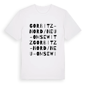 Gorbitz-Nord/Neu-Omsewitz ordlek t-shirt – ekologisk bomull t-shirt från Pinshirt