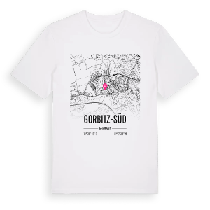 Gorbitz-Süd karta t-shirt – ekologisk bomull t-shirt från Pinshirt