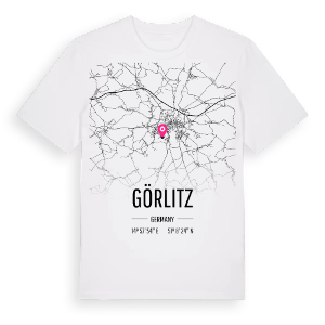 Görlitz karta t-shirt – ekologisk bomull t-shirt från Pinshirt