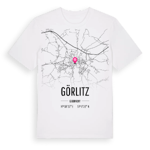 Görlitz karta t-shirt – ekologisk bomull t-shirt från Pinshirt