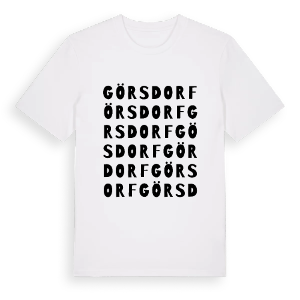 Görsdorf ordlek t-shirt – ekologisk bomull t-shirt från Pinshirt