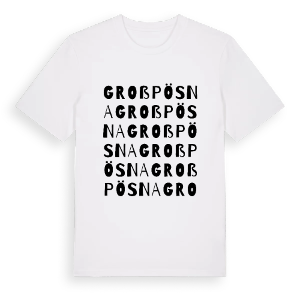 Großpösna ordlek t-shirt – ekologisk bomull t-shirt från Pinshirt