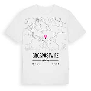 Großpostwitz karta t-shirt – ekologisk bomull t-shirt från Pinshirt