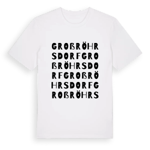 Großröhrsdorf ordlek t-shirt – ekologisk bomull t-shirt från Pinshirt