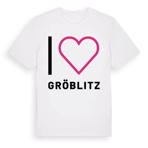 Jag älskar Gröblitz t-shirt stort tryck – ekologisk bomull t-shirt från Pinshirt
