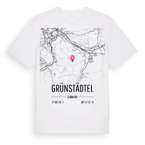 Grünstädtel karta t-shirt – ekologisk bomull t-shirt från Pinshirt