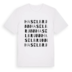 Haselbrunn ordlek t-shirt – ekologisk bomull t-shirt från Pinshirt