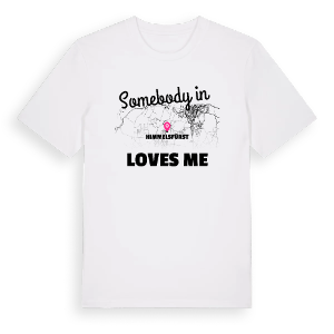 Någon i Himmelsfürst älskar mig t-shirt – ekologisk bomull t-shirt från Pinshirt