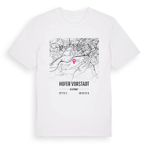 Hofer Vorstadt karta t-shirt – ekologisk bomull t-shirt från Pinshirt