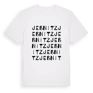 Jeßnitz ordlek t-shirt – ekologisk bomull t-shirt från Pinshirt