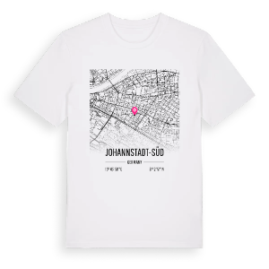 Johannstadt-Süd karta t-shirt – ekologisk bomull t-shirt från Pinshirt