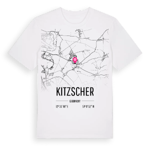 Kitzscher karta t-shirt – ekologisk bomull t-shirt från Pinshirt