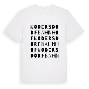 Kodersdorf Bahnhof ordlek t-shirt – ekologisk bomull t-shirt från Pinshirt