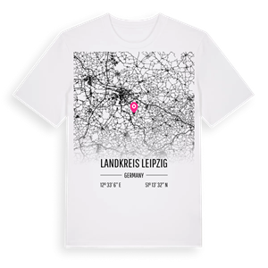 Landkreis Leipzig karta t-shirt – ekologisk bomull t-shirt från Pinshirt