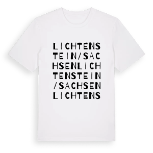 Lichtenstein/Sachsen ordlek t-shirt – ekologisk bomull t-shirt från Pinshirt