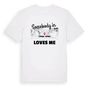 Någon i Lippen - Lipiny älskar mig t-shirt – ekologisk bomull t-shirt från Pinshirt
