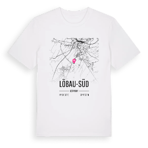 Löbau-Süd karta t-shirt – ekologisk bomull t-shirt från Pinshirt