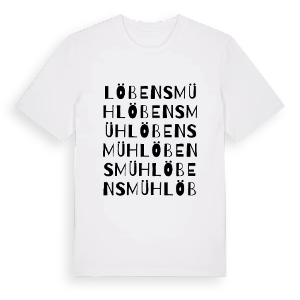Löbensmüh ordlek t-shirt – ekologisk bomull t-shirt från Pinshirt
