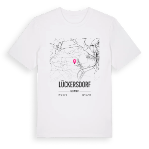 Lückersdorf karta t-shirt – ekologisk bomull t-shirt från Pinshirt