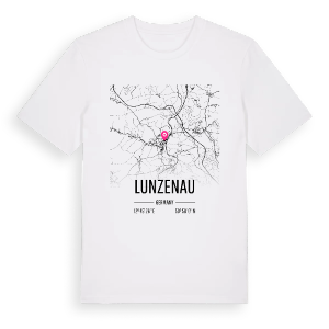 Lunzenau karta t-shirt – ekologisk bomull t-shirt från Pinshirt
