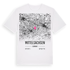 Mittelsachsen karta t-shirt – ekologisk bomull t-shirt från Pinshirt
