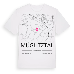 Müglitztal karta t-shirt – ekologisk bomull t-shirt från Pinshirt