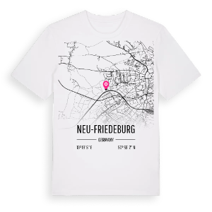 Neu-Friedeburg karta t-shirt – ekologisk bomull t-shirt från Pinshirt