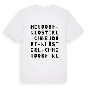 Neudorf-Klösterlich ordlek t-shirt – ekologisk bomull t-shirt från Pinshirt