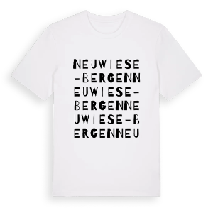 Neuwiese-Bergen ordlek t-shirt – ekologisk bomull t-shirt från Pinshirt