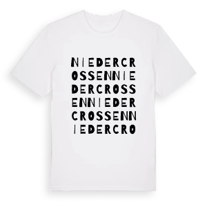 Niedercrossen ordlek t-shirt – ekologisk bomull t-shirt från Pinshirt