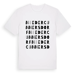 Niedercunnersdorf ordlek t-shirt – ekologisk bomull t-shirt från Pinshirt