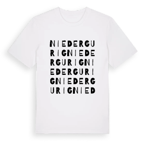 Niedergurig ordlek t-shirt – ekologisk bomull t-shirt från Pinshirt
