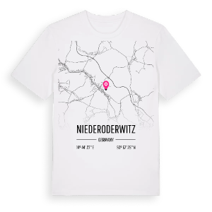 Niederoderwitz karta t-shirt – ekologisk bomull t-shirt från Pinshirt
