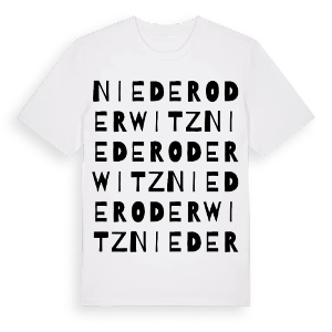Niederoderwitz ordlek t-shirt – ekologisk bomull t-shirt från Pinshirt