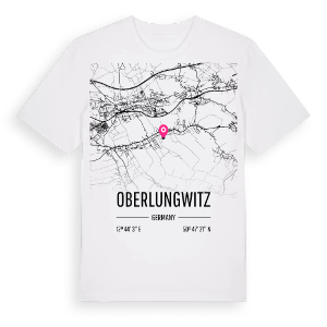 Oberlungwitz karta t-shirt – ekologisk bomull t-shirt från Pinshirt