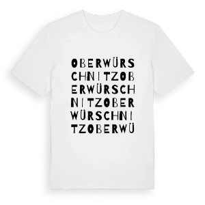 Oberwürschnitz ordlek t-shirt – ekologisk bomull t-shirt från Pinshirt