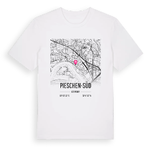 Pieschen-Süd karta t-shirt – ekologisk bomull t-shirt från Pinshirt