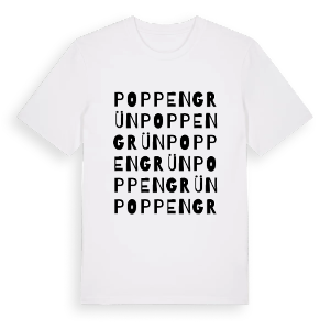 Poppengrün ordlek t-shirt – ekologisk bomull t-shirt från Pinshirt