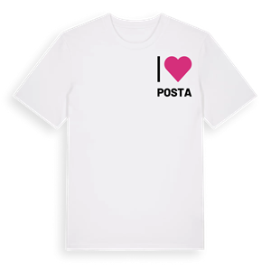 Jag älskar Posta t-shirt litet tryck – ekologisk bomull t-shirt från Pinshirt