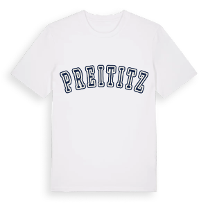 Preititz college t-shirt – ekologisk bomull t-shirt från Pinshirt