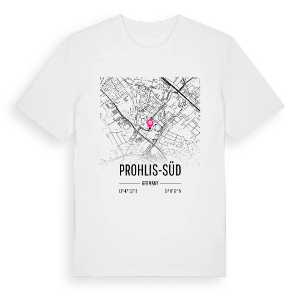 Prohlis-Süd karta t-shirt – ekologisk bomull t-shirt från Pinshirt