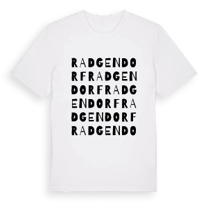 Radgendorf ordlek t-shirt – ekologisk bomull t-shirt från Pinshirt