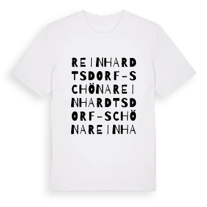 Reinhardtsdorf-Schöna ordlek t-shirt – ekologisk bomull t-shirt från Pinshirt